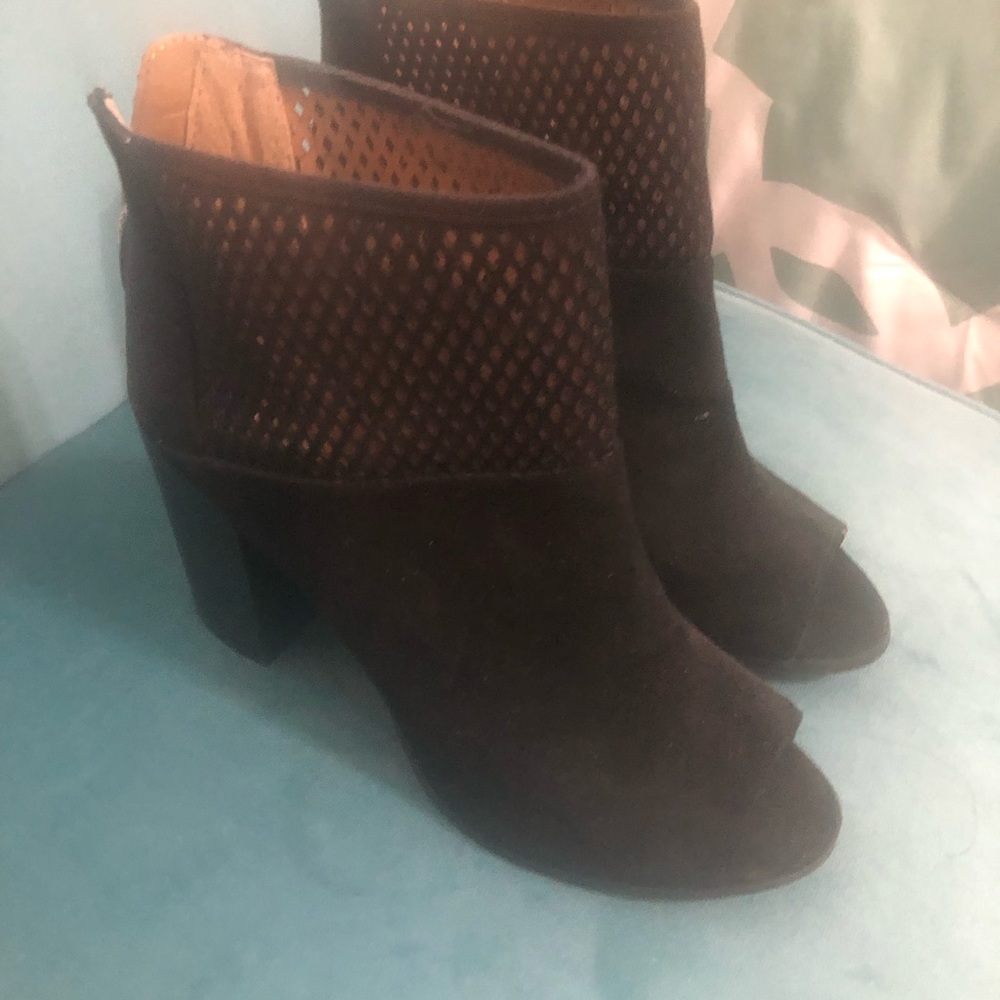 Black suede ankle booties
